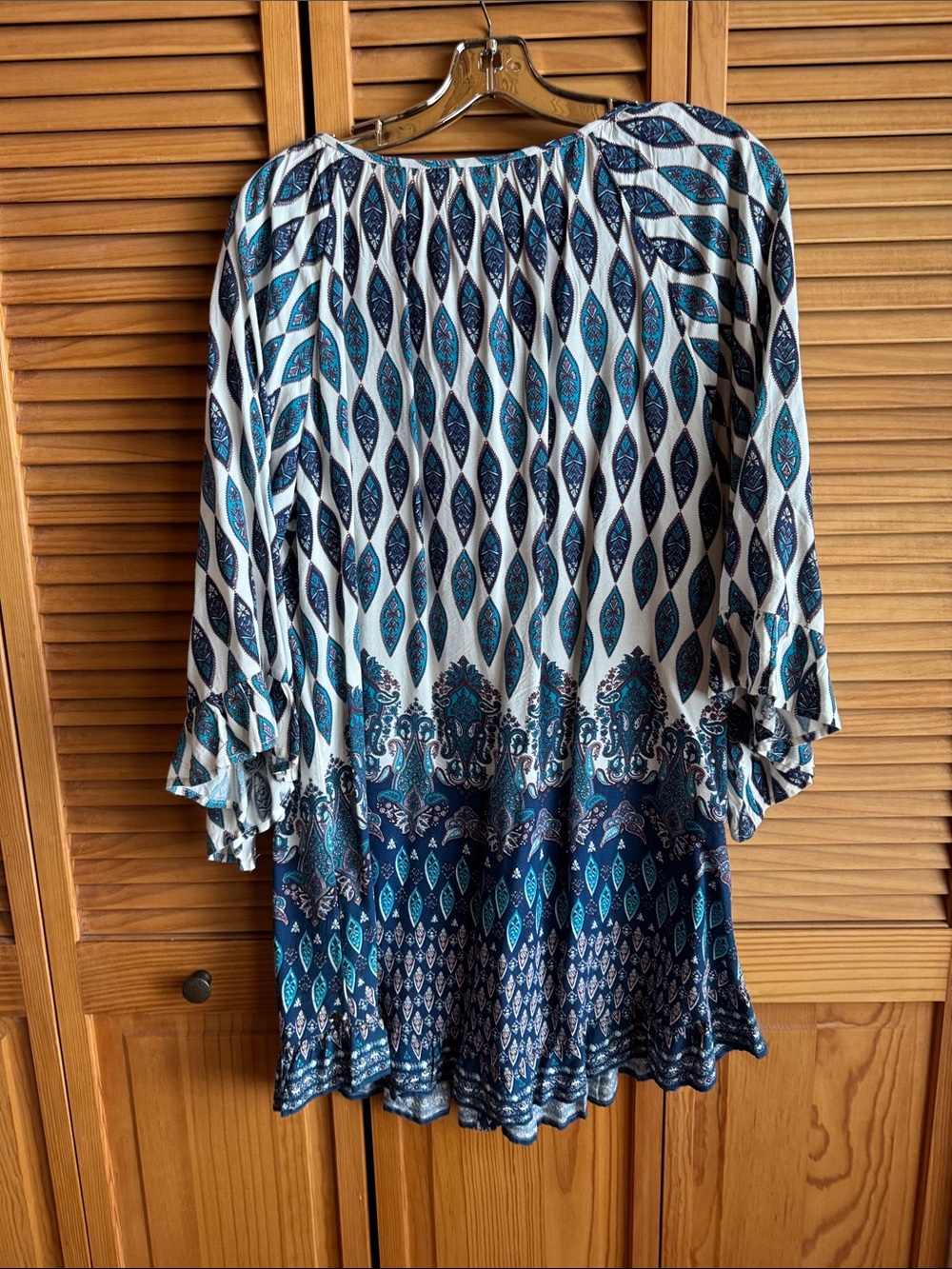 ROXY Blue and White Paisley Boho AWESOME Dress - Picture 6 of 7